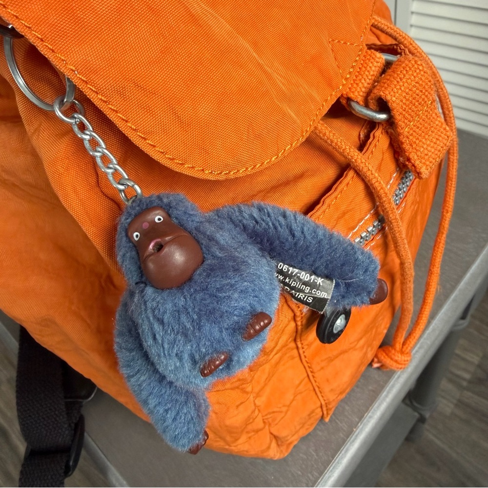 Orange Vintage Kipling Backpack - image 3